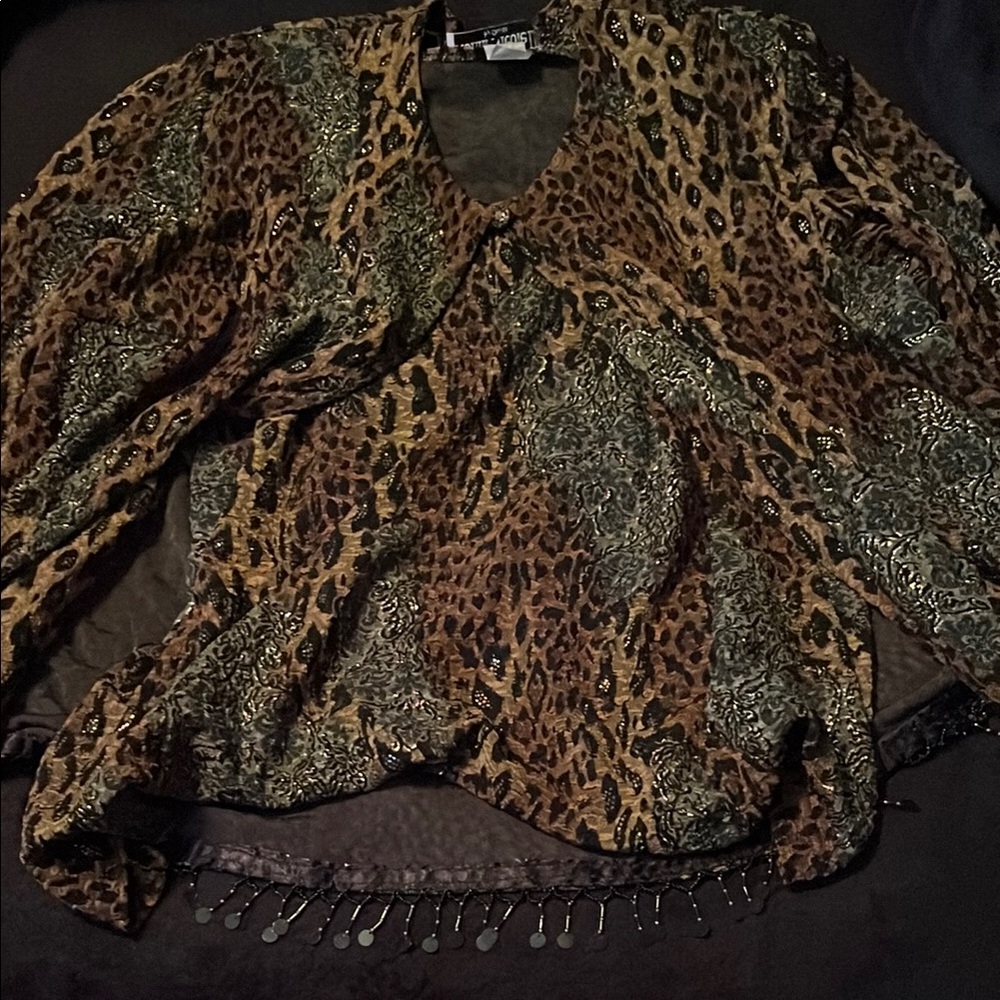 Leopard Print Sleeveless Top with jacket